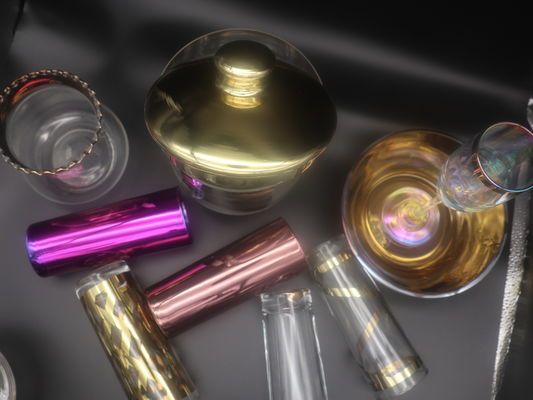 ガラス製品の銅のコーティング、ガラス コップのピンク色のめっき