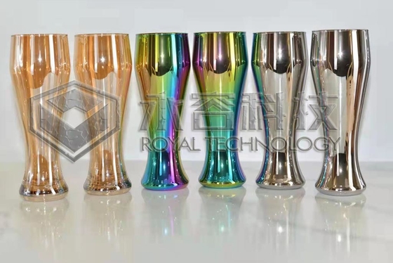 PVDのガラス ゴブレットの透明な銀、透明な金、透明な虹色のコーティング