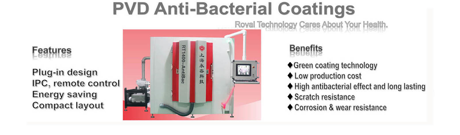 RT1400-AntiBac - Antibacterial Coatings by PVD deposition, antibacterial surfaces on households