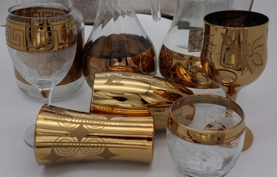 ガラス製品の金張り機械2側面の金色の反射、強い付着の錫の金のコーティング